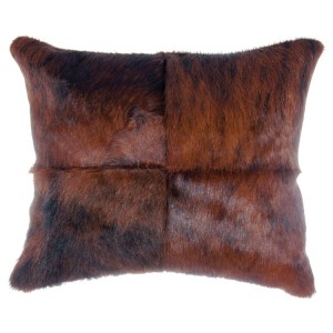 Dark Brindle Hair on Hide Pillow