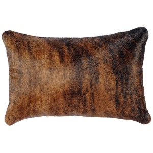 Dark Brindle Hair-on-Hide Accent Pillow