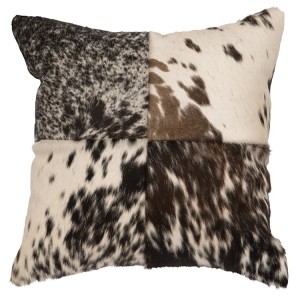 4 Patch Speckled Hair on Hide Pillow