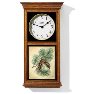 Pinecone Oak Regulator Clock