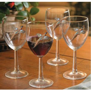 Pheasant Wine Glasses - Set of 12