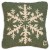 Snowflake 14" Pine-Green Wool Pillow