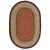 Burgundy/Mustard Braided Jute Oval Rugs