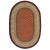 Burgundy/Mustard Braided Jute Oval Rugs