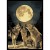 Howling Moon Wolf Area Rug