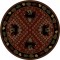 Patchwork Bear Round Rug - Red