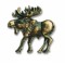 Antique Brass Walking Moose-Left Facing