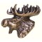 Antique Brass Moose Head Knob-Left Facing