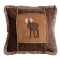 Fringed Brown Moose Pillow