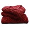 Red Cable Knit Throw