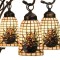 Pine Cone Art Glass 6 Light Chandelier