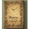 Home Is Where The Heart Is - Pinecone Wrapped Canvas Clock
