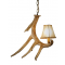 Single Antler Pendant with Rawhide Lamp Shade