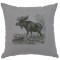 Moose Scene Linen Pillow 16