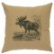 Moose Scene Linen Pillow 16