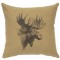 Moose Profile Linen Pillow 16