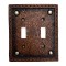Faux Leather Double Toggle Switch Plate