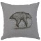 Bear on Logs Linen Pillow 16