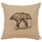 Bear on Logs Linen Pillow 16