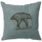 Bear on Logs Linen Pillow 16