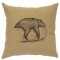 Bear on Logs Linen Pillow 16