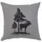 Moose Trees Linen Pillow 16