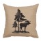 Moose Trees Linen Pillow 16