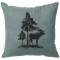 Moose Trees Linen Pillow 16