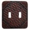 Woven Leather Double Toggle Switch Cover