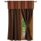 Bandera Valance & Chocolate Faux Suede Drapes