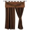 Milady Valance & Chocolate Faux Suede Drapes