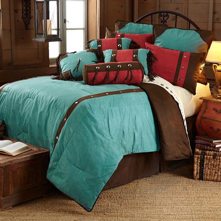 Cheyenne Turquoise Comforter Sets, Turquoise Bedding King Size