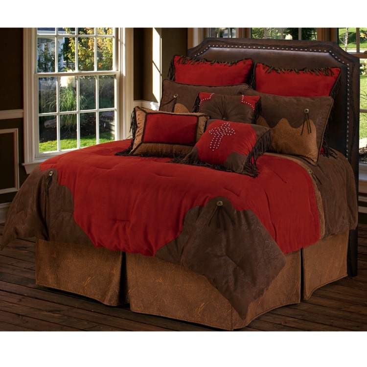 Details about   17 piece Queen size Chocolate Cream Rodeo Cow Comforter Sheets and 2 curtain set 