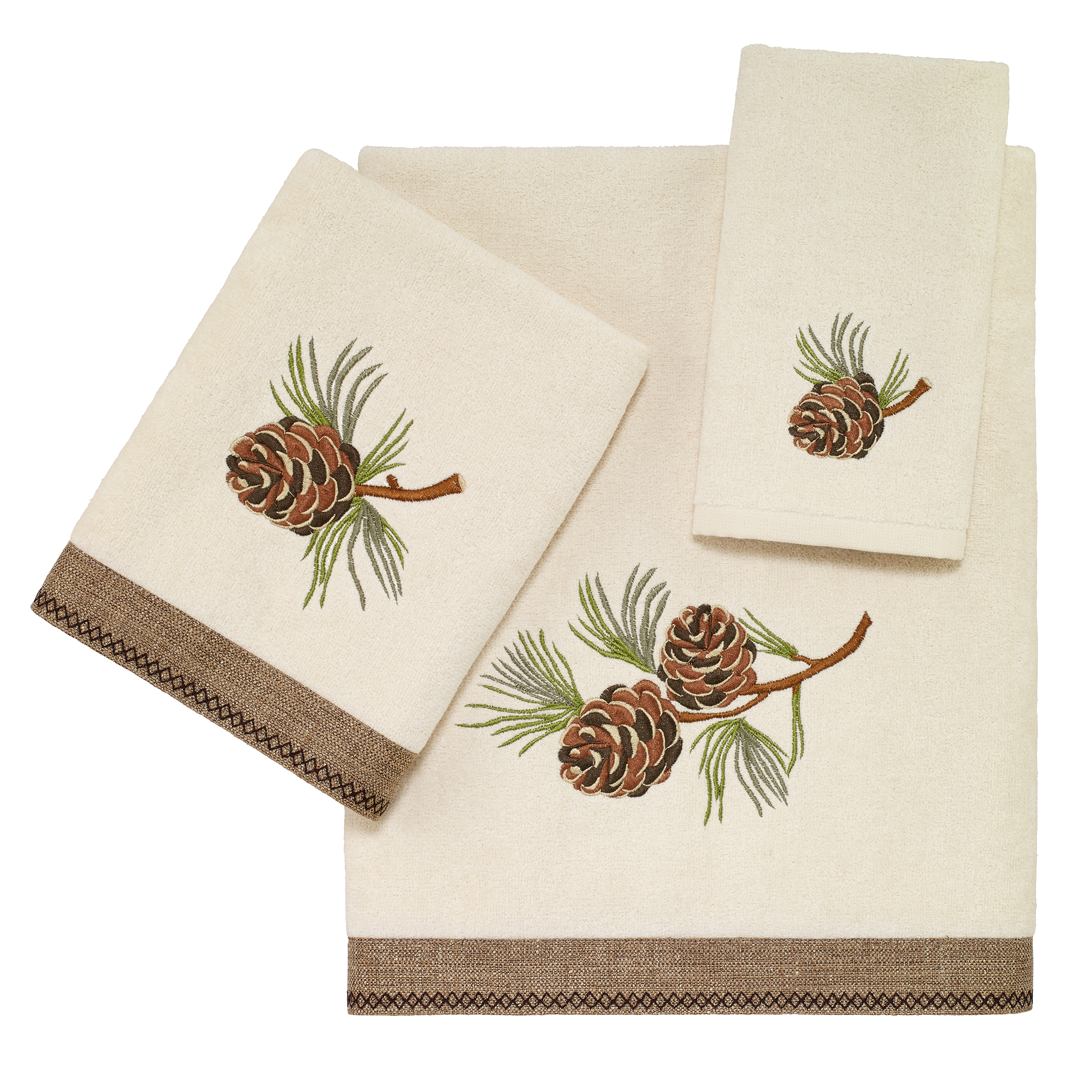 Pine cone top hand towels
