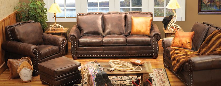 Cabin Decor And Rustic Home Furnishings, Cabin Style Leather Sofa